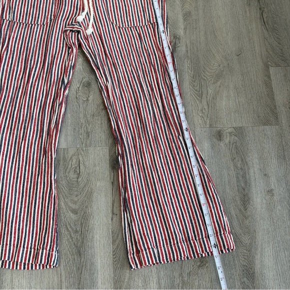 Indigo Rein Linen Pants Womens Large Multicolor Striped Wide Leg Rayon - Picture 7 of 11